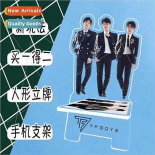 TFboys Star Acrylic Human Stand amp; Cell Phone Holder 2-in-