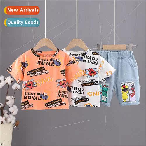 Baby summer suit 2023 new childrens boys short-sleeved hands