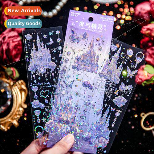 Embossed hot stamping PVC flat stickers Dream Castle Series