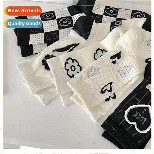 Skeleton mesh socks female spring and fall  white stockings
