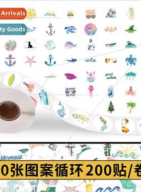 200 stickers sea creatures roll stickers dolphins turtles sh