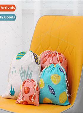 Printed Cotton nen Storage Bag Drawstring Drawstring Bag Bur
