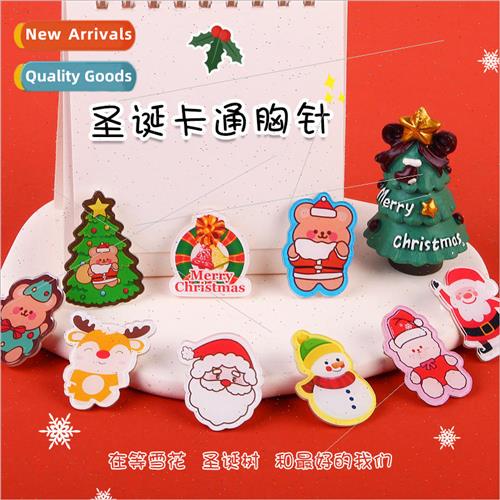 Cartoon Christmas brooch ins student badge pin bag accessori