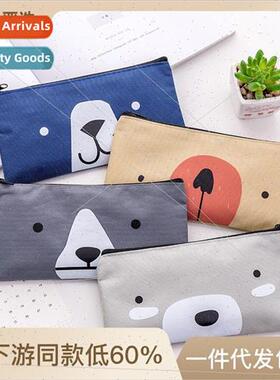 Creative cartoon canvas pencil case high  ox适用d cloth simp