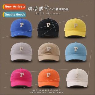 Cute boys and girls baseball caps ins fashion new letter P s