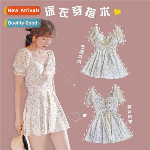 Summer Retro One-piece Womens Swimsuit Conservative Belly Sh