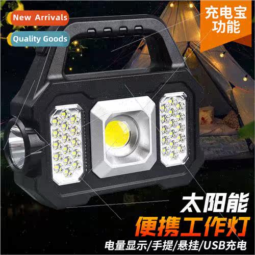 Solar Flashlight COB Portable Portable Work ght USB Emergenc