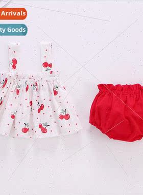 2023 baby spring and summer small skirt set female baby clot