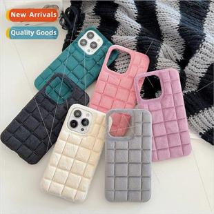 plush three dimensional Simple 适用 color plaid iPhone solid