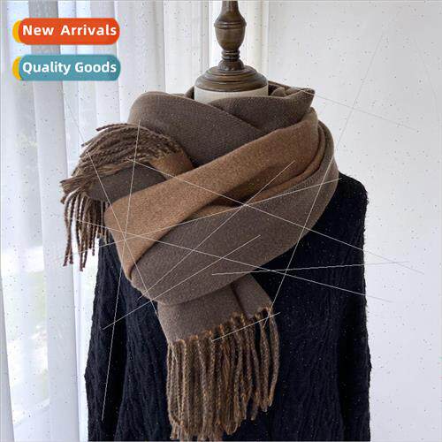 Scarf female 2023 new autumn and winter solid color macaron
