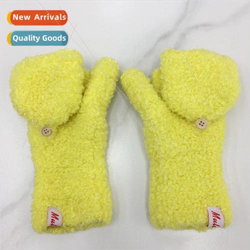 Gloves female winter cycling cold warm plush cute students k