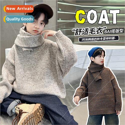 Boys thickened sweater 2023 fall and winter new middle and l