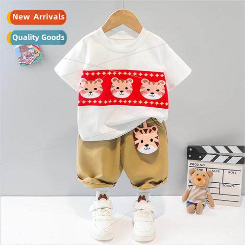 Summer childrens cartoon T-shirt pants two-piece short-sleev