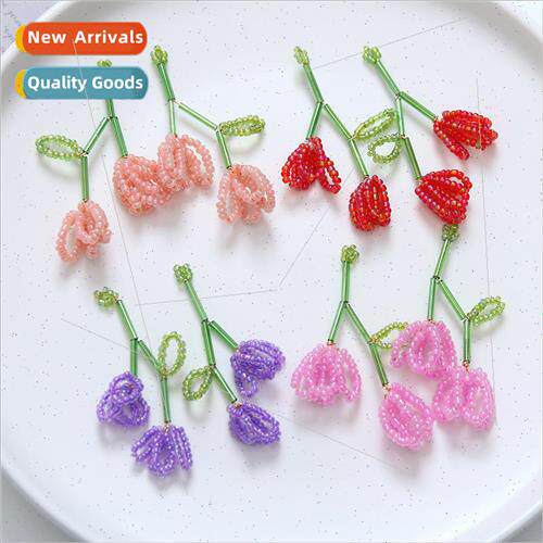 Hand-woven beads glass beads two small flowers diy handmade