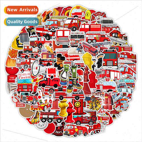 100 new fireman graffiti stickers skateboard luggage decorat