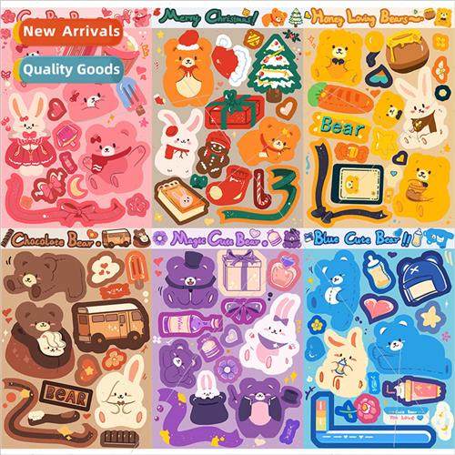 8 honey bear and radish rabbit dress up sticker series handb