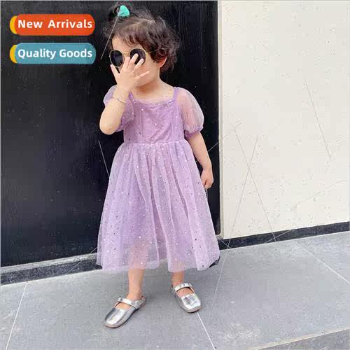 2023 new girls dress summer com适用table cotton skirt dress