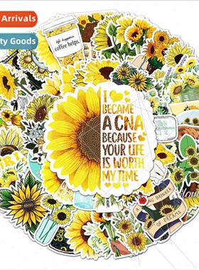 50 pcs of INS  sunflower cartoon flowers and plants DIY stic