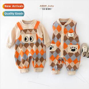 Baby autumn dress full moon boy and girl baby color matching