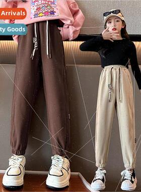 2023 new childrens clothing girls casual pants spring sectio