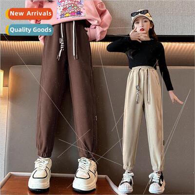 2023 new childrens clothing girls casual pants spring sectio
