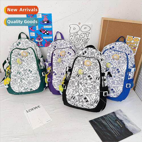 New  Korea personality cute graffiti shoulder bag junior hig
