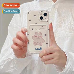 适用 ins Card Niche iPhone Dot Apple Polka Bear Case