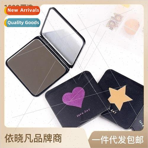 Small mirror portable mini makeup mirror double-sided portab
