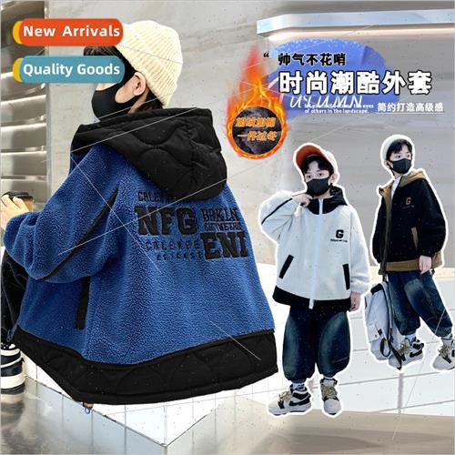 Childrens clothing boys winter padded jacket 2023 new boys f