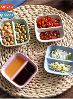 Wheat straw tableware small plate double compartment flavor