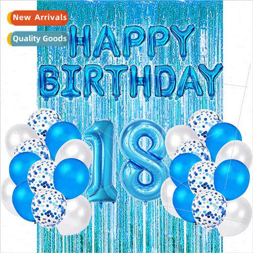 New blue 18.21.30.40 birthday banner balloon arrangement bir