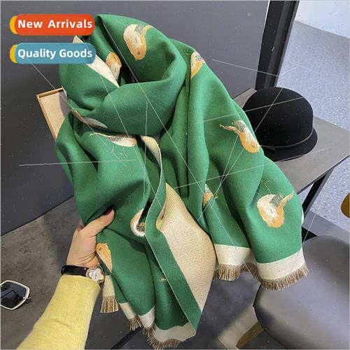 Scarf female winter emerald green bird air-conditioning room