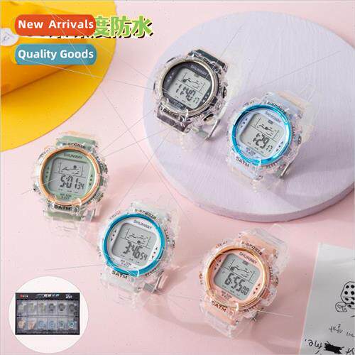 Transparent nd students outdoor sports fashion electronic wa