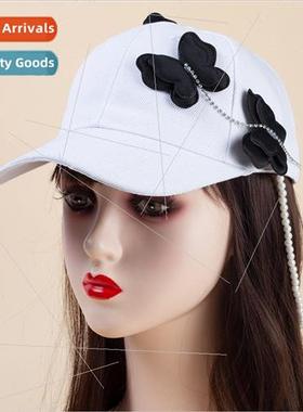 Korean  of the lovely butterfly decorative chain hat glasses