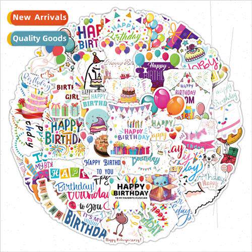 50 pcs happy birthday es graffiti notebook scooter handbook