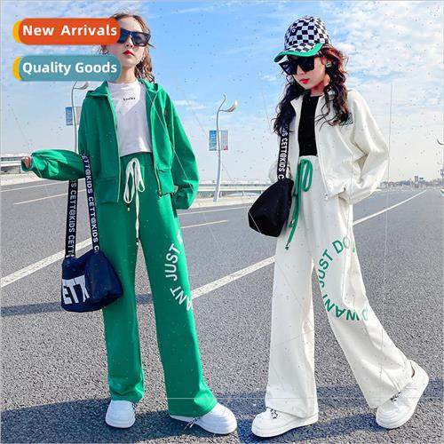 2023 new childrens clothing girls casual suit middle and lar