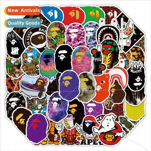 50 cartoon ape head graffiti stickers handbook diy motorcycl