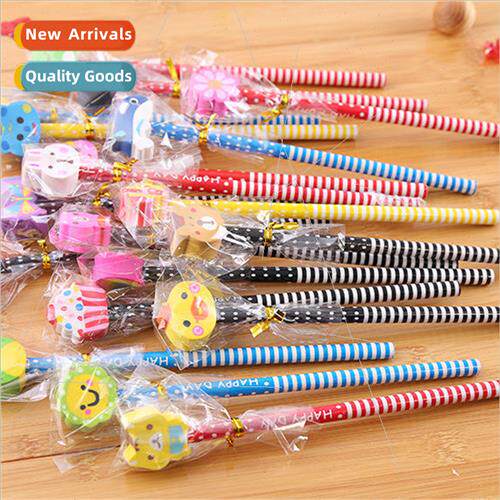 Cartoon pencil with eraser creative childrens hb pencil elem