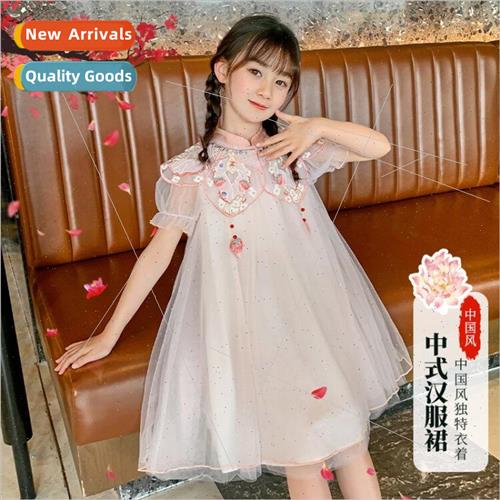 2022 new childrens clothing girls 适用eign dress summer  of