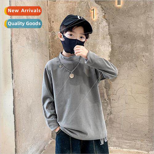 Boys de velvet half high neck bottoming shirt fall and winte