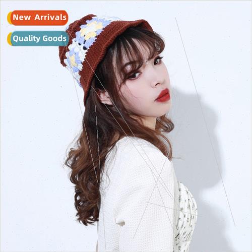 Woolen cap female fall and winter flowers thunderbolt cap wa