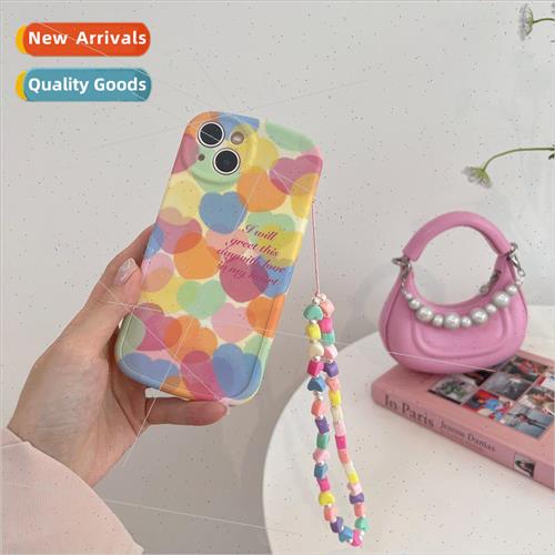 Korean  full screen colorful love heart 适用 iPhone12/11Prom