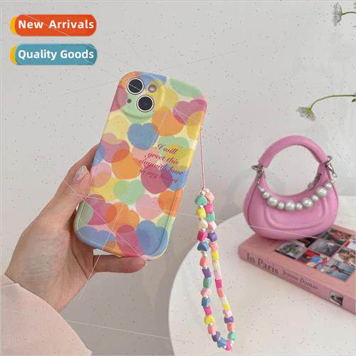 Korean  full screen colorful love heart 适用 iPhone12/11Prom
