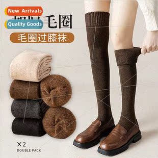 womens autumn and Knee padded socks winter high