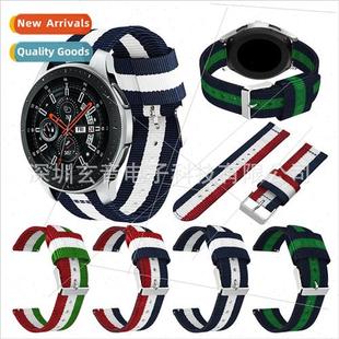 watch 46mm 42mm 适用 nylon galaxy striped band samsung