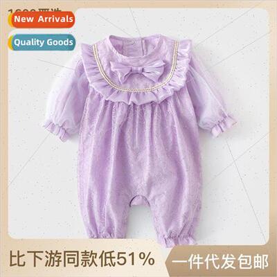 Female baby onesie Korean  of the new fall 2023 newborn baby