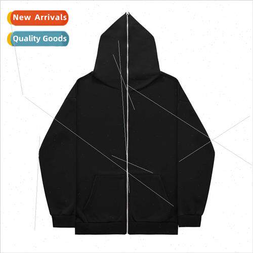 Solid Color Sweatshirt Full Zip Hoodie Mens Blank Cardigan Z