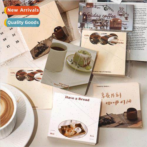 100 pcs of sticky notes Coffee Holiday Series light retro mi