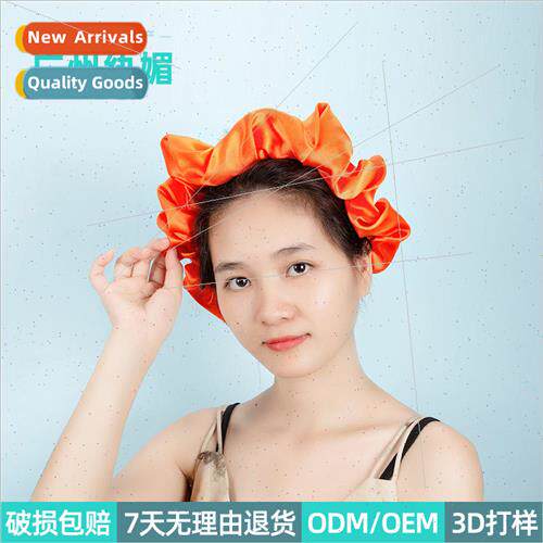 New satin pleated elastic hair accessories solid color wide