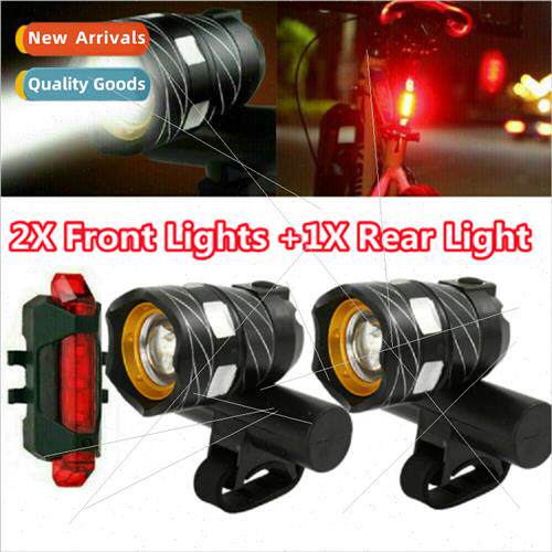 Bicycle Headlight Outdoor Rotating Zoom Mountain Bike USB Re